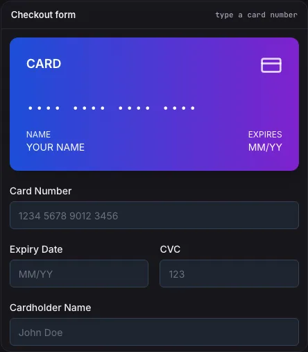 Credit Card Input component