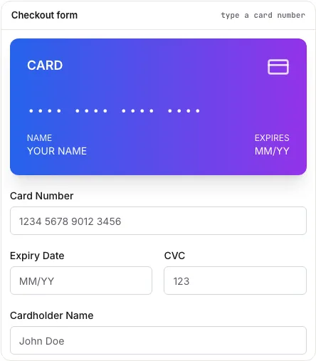 Credit Card Input component