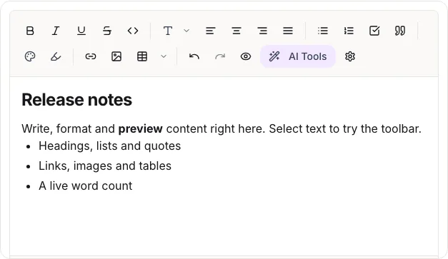 Rich Text Editor component