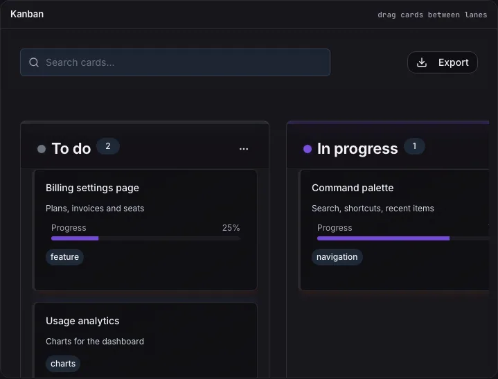 Kanban component