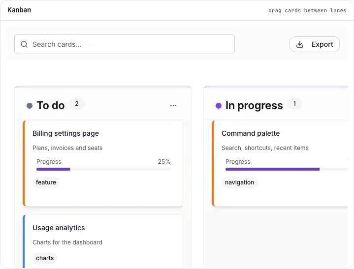 Kanban component