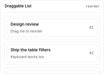 Draggable List component