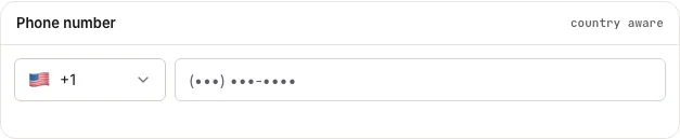Phone Number Input component
